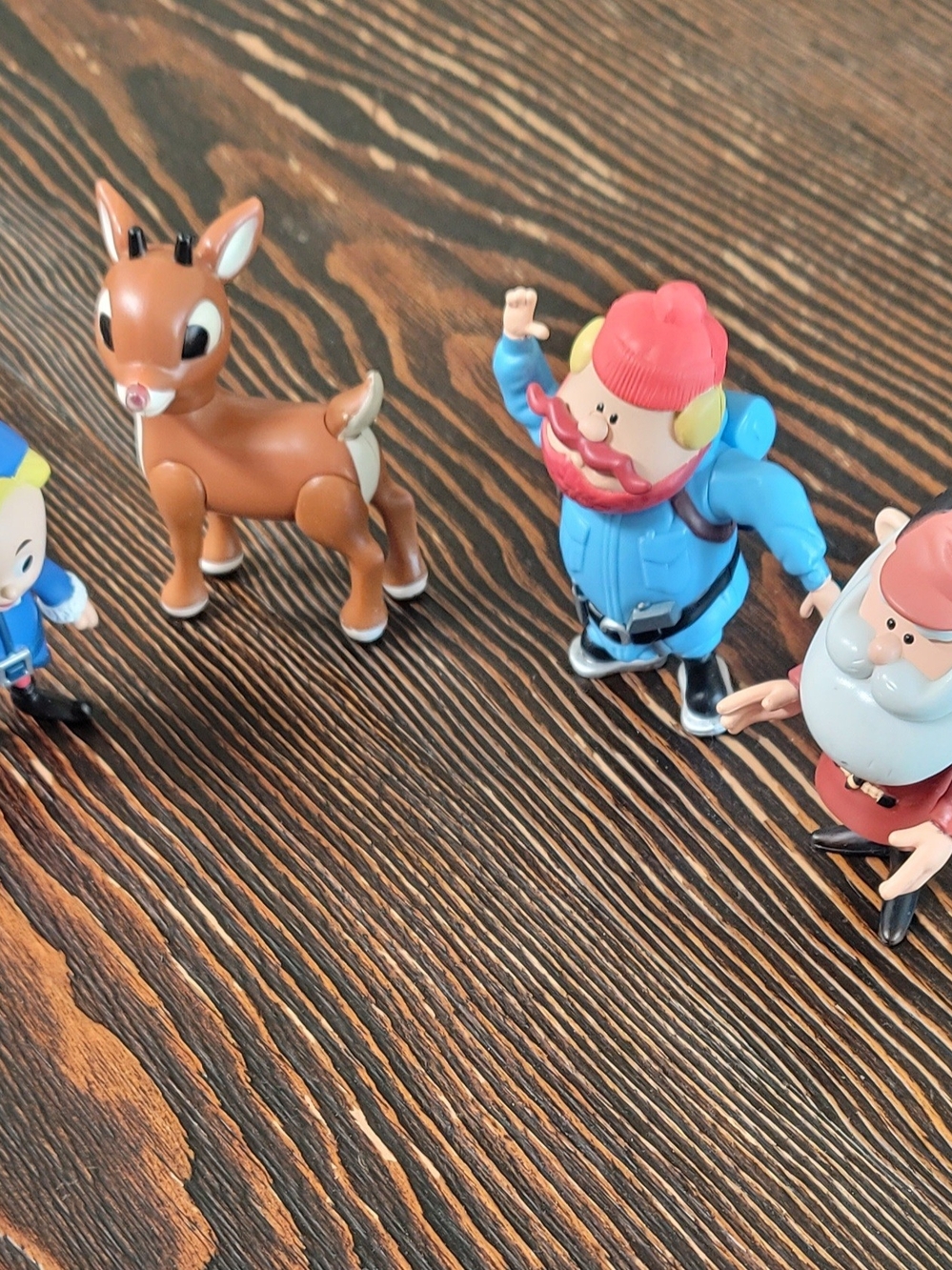 Holiday Deer, Yukon and Gnome Talking Figurine Set - Brown and Blue